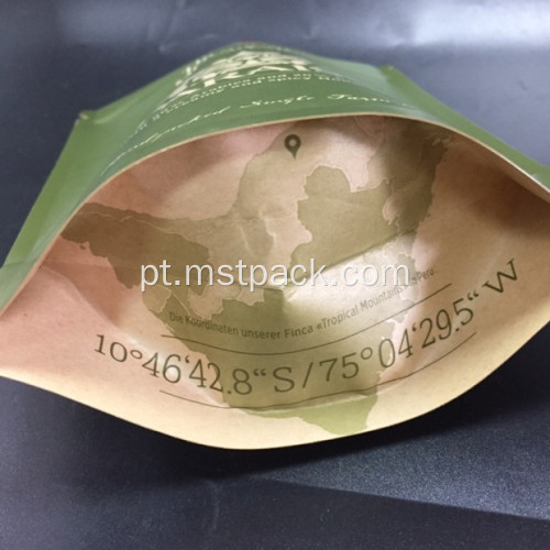 Bolsa de café de impressão de papel kraft com válvula